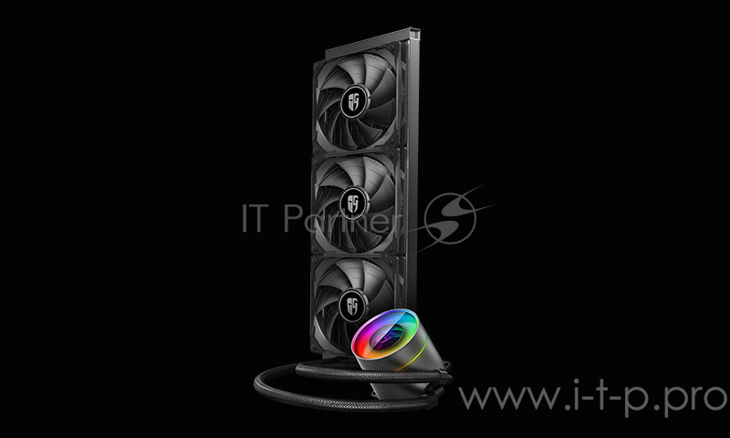 Комплект водяного охлаждения DEEPCOOL CASTLE 360EX LGA20XX/LGA1366/LGA115X/TR4/AM (6шт/кор,TDP 300W, ARGB Lighting pump, Anti-Leak edition, PWM, TRIPLE FAN) RET
