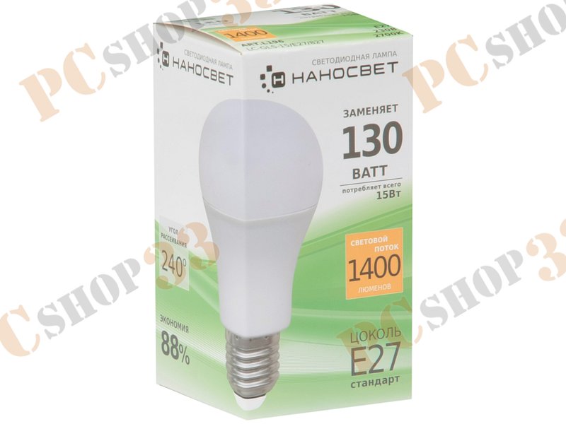 Лампа светодиодная Наносвет LC-GLS-15/E27/827 ART.L196, E27, 15Вт, теплый белый