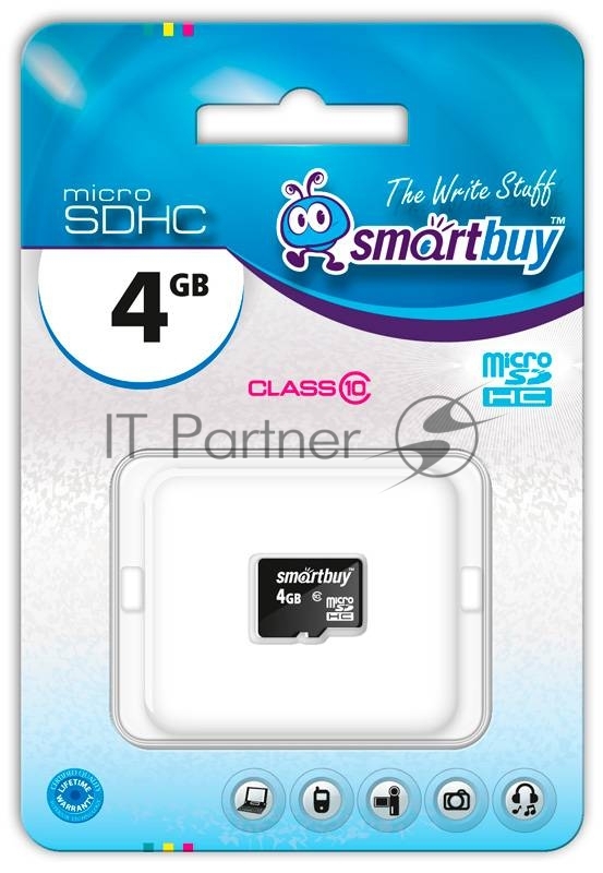 Флеш карта microSD 4GB Smart Buy microSDHC Class 10