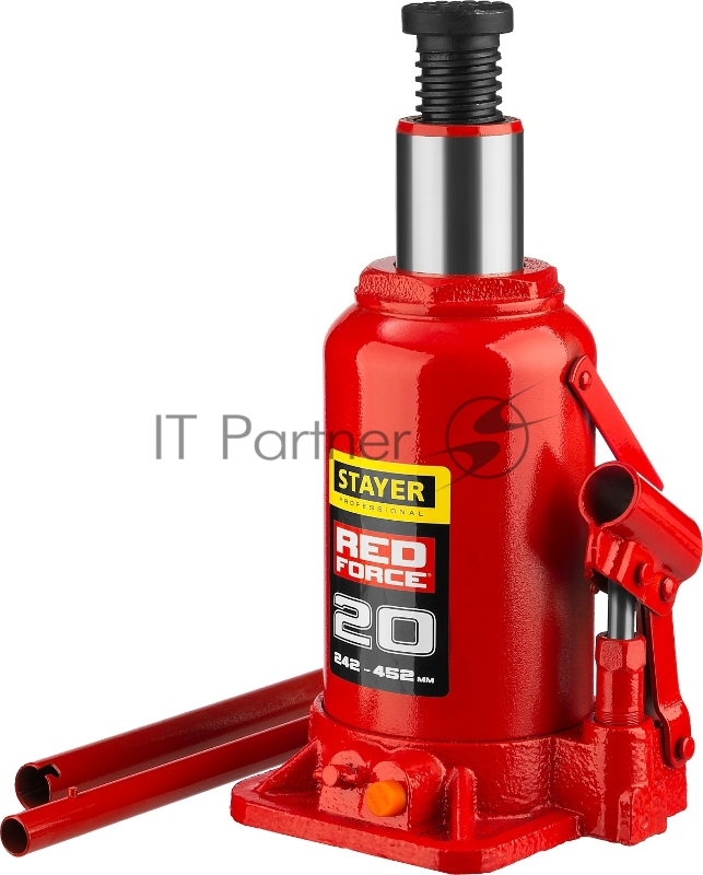 Домкрат STAYER 43160-20_z01 гидравлический бутылочный red force 20т 242-452мм