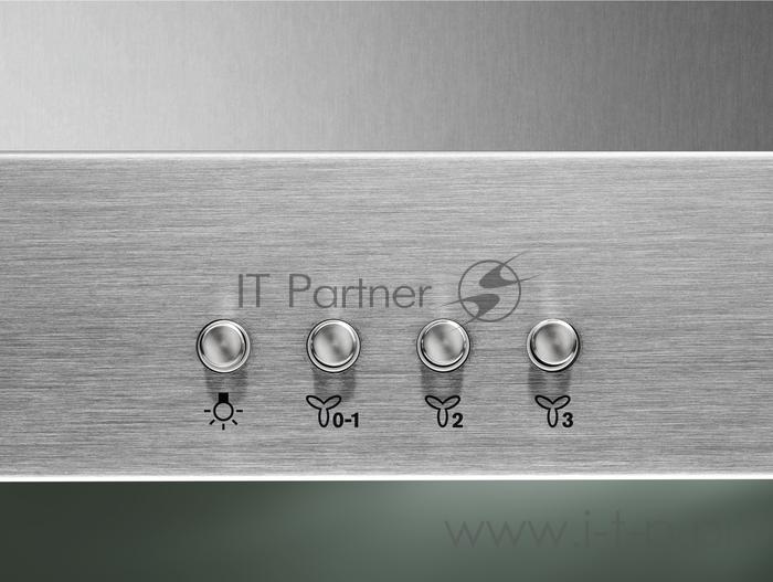 Вытяжки ELECTROLUX Вытяжки ELECTROLUX/ Kitchen Retail ! Настенный монтаж, размер 60 см, нержавеющая сталь, 1 мотор, 430 м3/ч, 4 скорости, управление: кнопочное, жировых фильтров: 2 металических, лапм освещения: 3