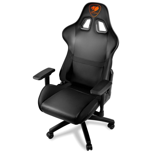 Кресло геймерское Cougar Armor black (экокожа, регулируемый угол наклона, механизм качания)