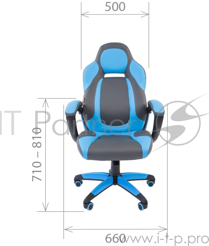Кресло Chairman game 20 серый/голубой Кресло геймерское (экокожа, регулируемый угол наклона, механизм качания)