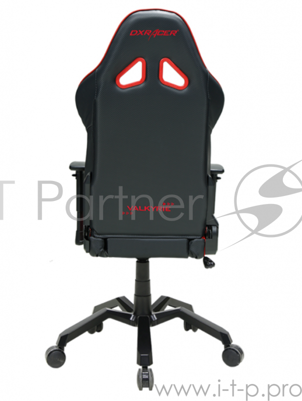 Игровое кресло DXRacer Valkyrie чёрно-красное (OH/VB03/NR, кожа-PU, регулируемый угол наклона, механизм качания)