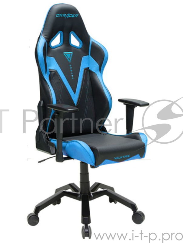 Игровое кресло DXRacer Valkyrie чёрно-синее (OH/VB03/NB, кожа-PU, регулируемый угол наклона, механизм качания)