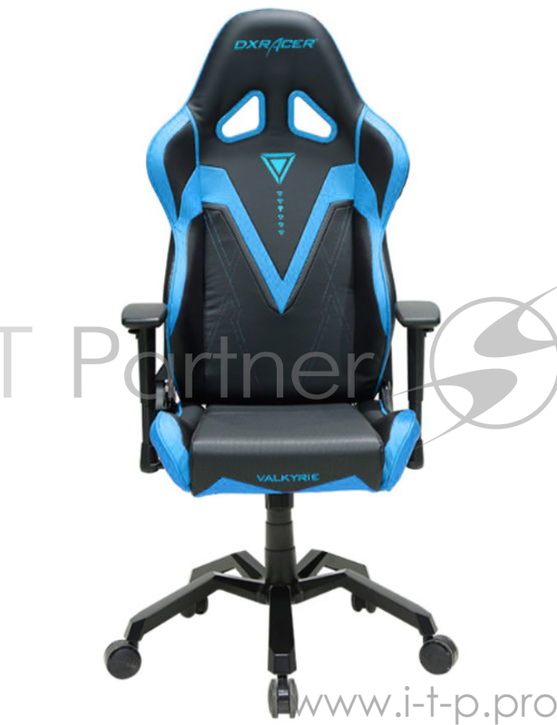 Игровое кресло DXRacer Valkyrie чёрно-синее (OH/VB03/NB, кожа-PU, регулируемый угол наклона, механизм качания)