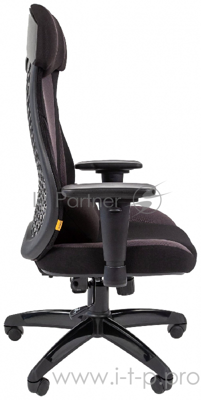 Геймерское кресло Chairman game 14 чёрное/серое (ткань, пластик, газпатрон 3 кл, ролики, механизм качания)