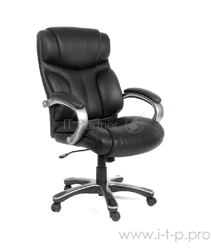 Офисное кресло Chairman 435 чёрное (экокожа, пластик, газпатрон 3 кл, механизм качания)