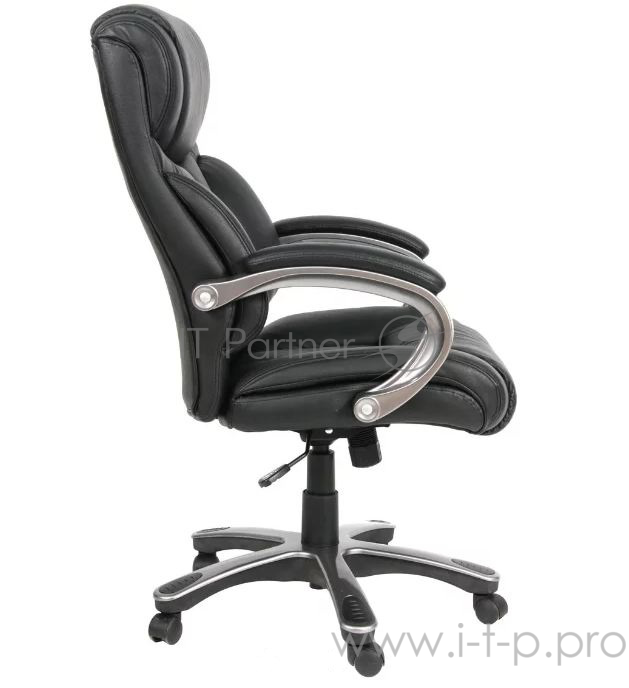Офисное кресло Chairman 435 чёрное (экокожа, пластик, газпатрон 3 кл, механизм качания)
