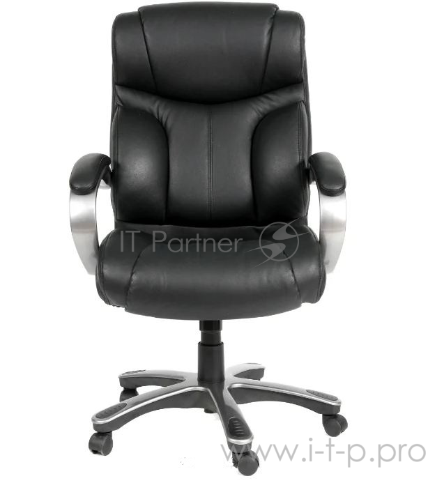 Офисное кресло Chairman 435 чёрное (экокожа, пластик, газпатрон 3 кл, механизм качания)