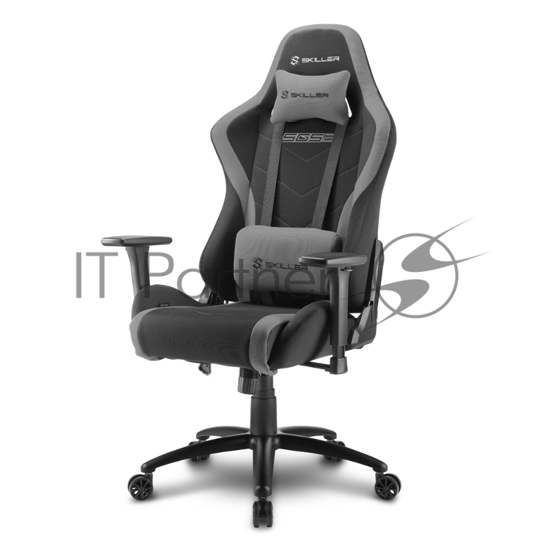 Sharkoon Shark Skiller SGS2 Игровое кресло чёрно-серое (ткань, регулируемый угол наклона, механизм качания)