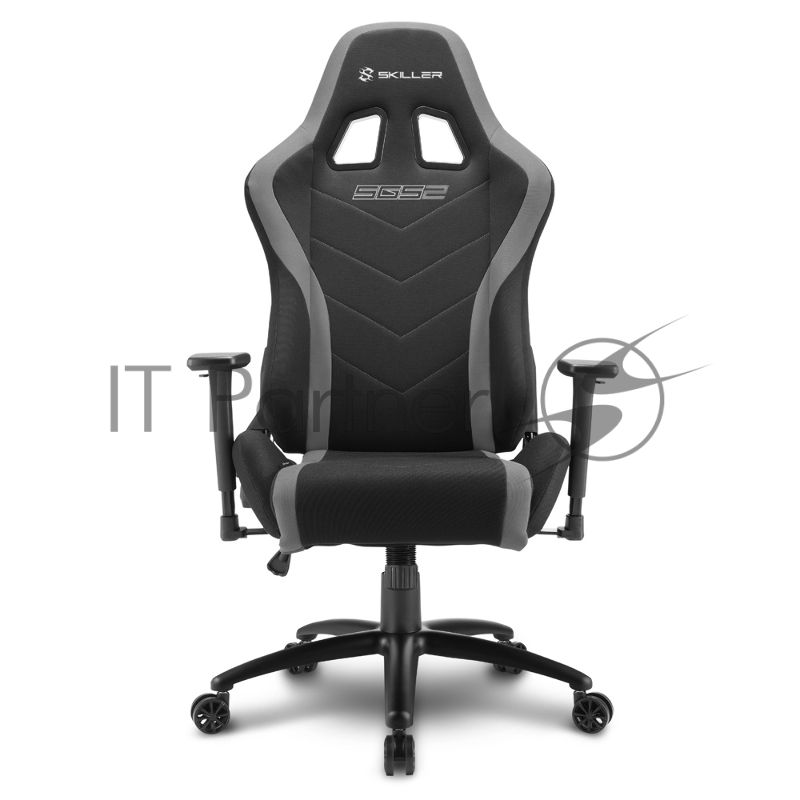 Sharkoon Shark Skiller SGS2 Игровое кресло чёрно-серое (ткань, регулируемый угол наклона, механизм качания)