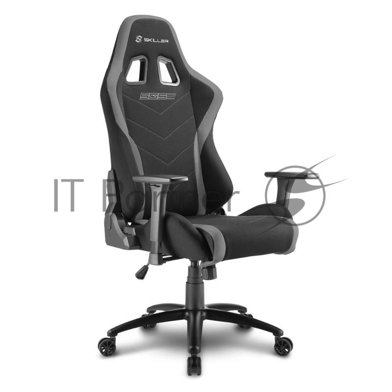 Sharkoon Shark Skiller SGS2 Игровое кресло чёрно-серое (ткань, регулируемый угол наклона, механизм качания)