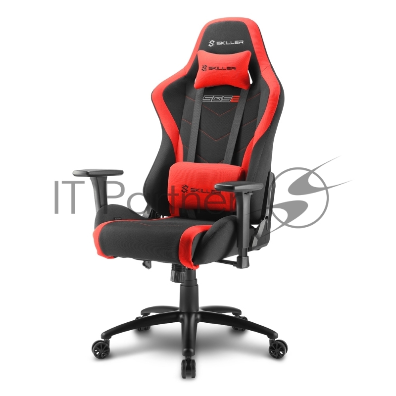 Sharkoon Shark Skiller SGS2 Игровое кресло чёрно-красное (ткань, регулируемый угол наклона, механизм качания)