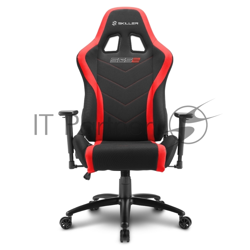 Sharkoon Shark Skiller SGS2 Игровое кресло чёрно-красное (ткань, регулируемый угол наклона, механизм качания)