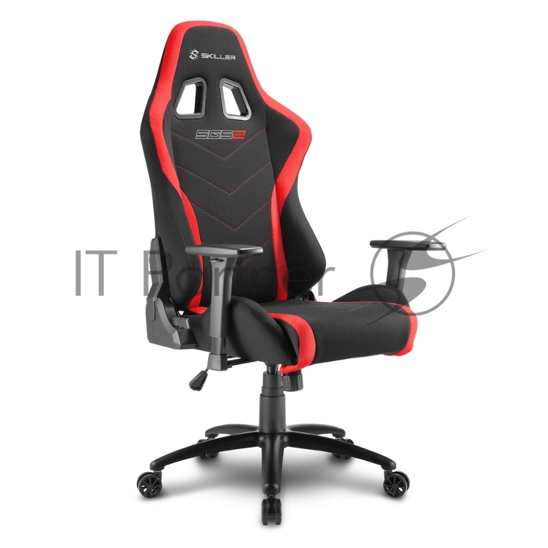 Sharkoon Shark Skiller SGS2 Игровое кресло чёрно-красное (ткань, регулируемый угол наклона, механизм качания)