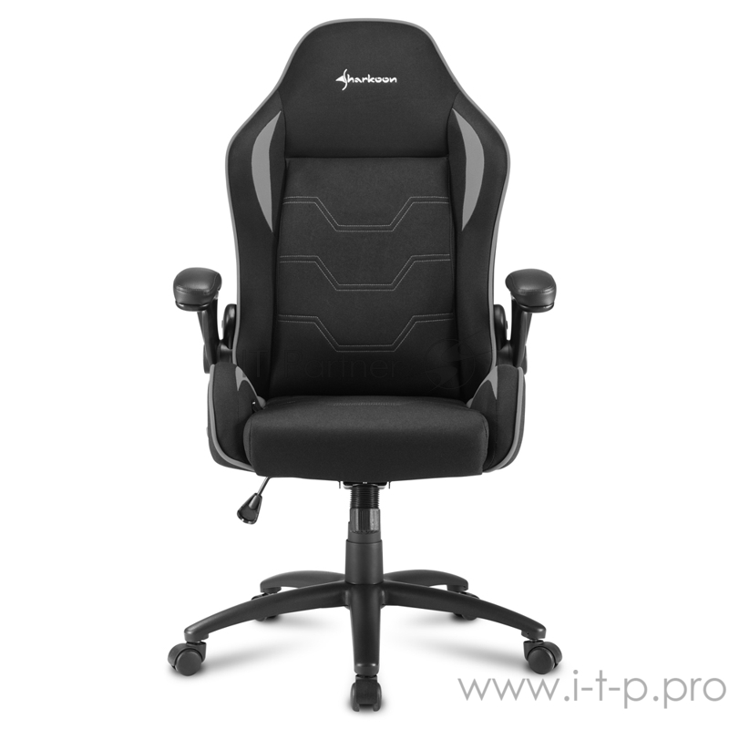 Sharkoon Elbrus 1 Игровое кресло чёрно-серое (ткань, регулируемый угол наклона, механизм качания)
