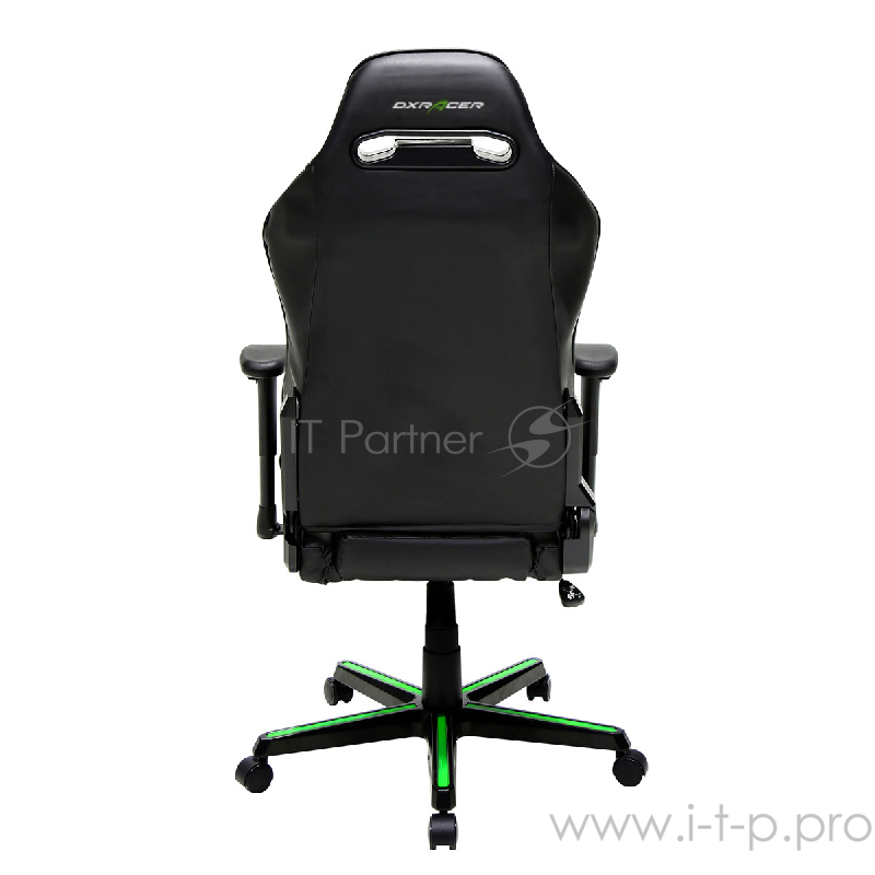 DXRacer Drifting Игровое кресло чёрно-зелёное (OH/DH73/NE, кожа-PU, регулируемый угол наклона, механизм качания)
