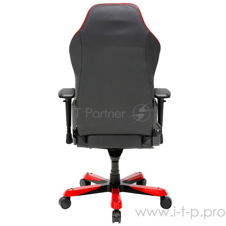 DXRacer Iron Игровое кресло чёрно-красное (OH/IS188/NR, натуральная кожа, регулируемый угол наклона, механизм качания)