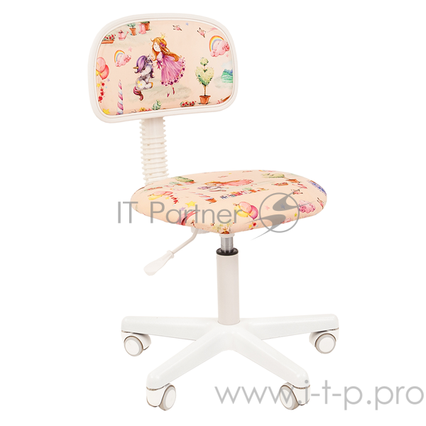 Chairman Kids 101 принцессы кресло для детских комнат (велюр, белый пластик, газпатрон 3 кл)