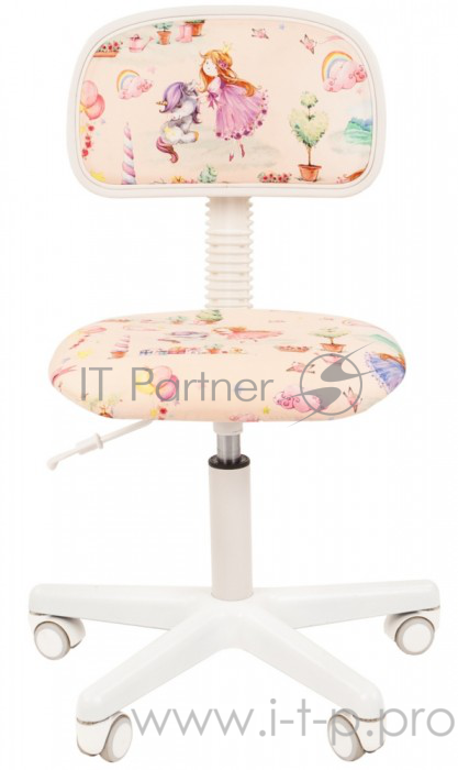 Chairman Kids 101 принцессы кресло для детских комнат (велюр, белый пластик, газпатрон 3 кл)