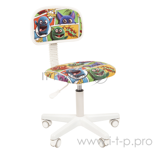 Chairman Kids 101 монстры кресло для детских комнат (велюр, белый пластик, газпатрон 3 кл)