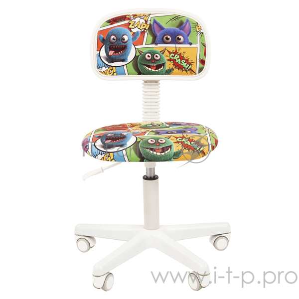 Chairman Kids 101 монстры кресло для детских комнат (велюр, белый пластик, газпатрон 3 кл)