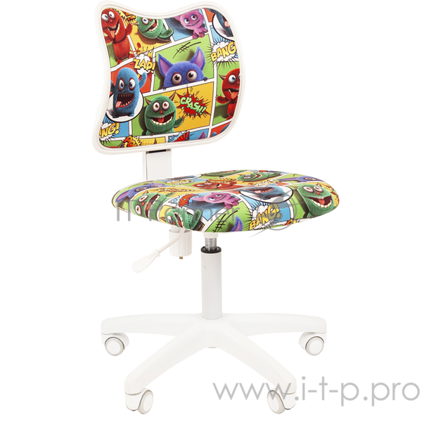 Chairman Kids 102 монстры кресло для детских комнат (велюр, белый пластик, газпатрон 3 кл)