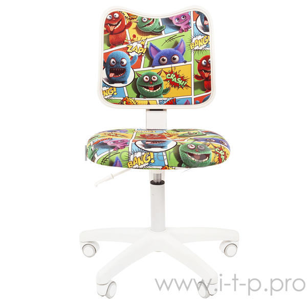 Chairman Kids 102 монстры кресло для детских комнат (велюр, белый пластик, газпатрон 3 кл)