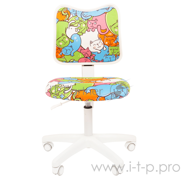 Chairman Kids 102 котики кресло для детских комнат (велюр, белый пластик, газпатрон 3 кл)