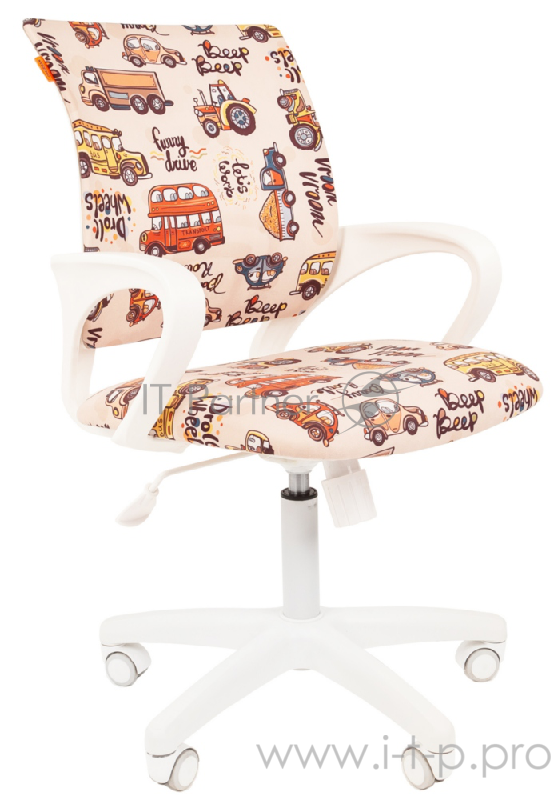 Chairman Kids 103 автобусы кресло для детских комнат (велюр, подлокотники, белый пластик, газпатрон 3 кл)