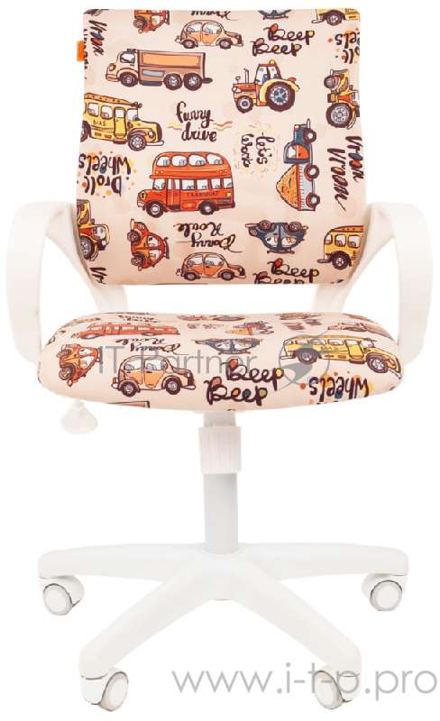 Chairman Kids 103 автобусы кресло для детских комнат (велюр, подлокотники, белый пластик, газпатрон 3 кл)