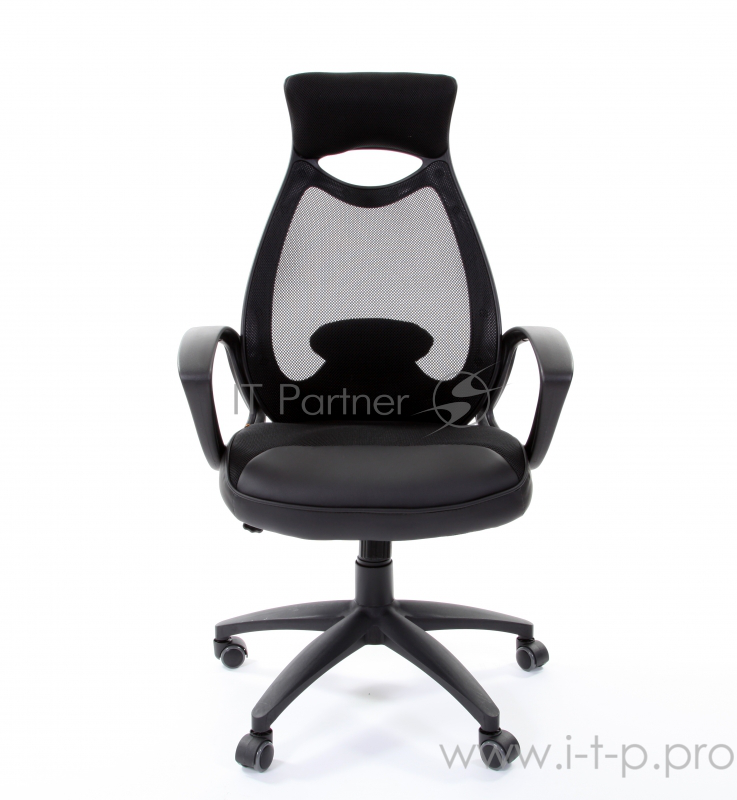 Офисное кресло Chairman 840 чёрное (ткань, пластик, газпатрон 3 кл, ролики, механизм качания)