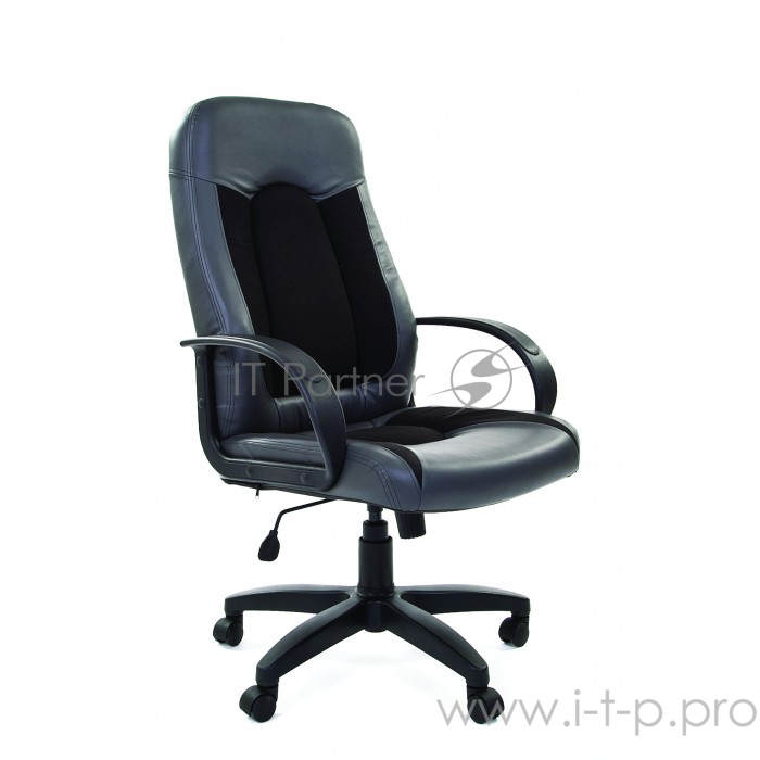 Chairman 429 серо-чёрное Офисное кресло (экокожа, акрил, пластик, газпатрон 3 кл, ролики, механизм качания)