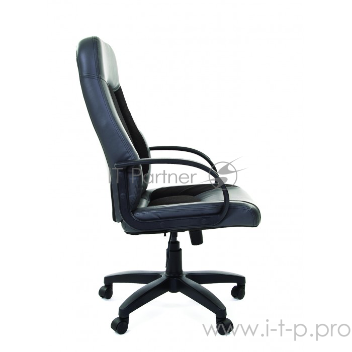 Chairman 429 серо-чёрное Офисное кресло (экокожа, акрил, пластик, газпатрон 3 кл, ролики, механизм качания)