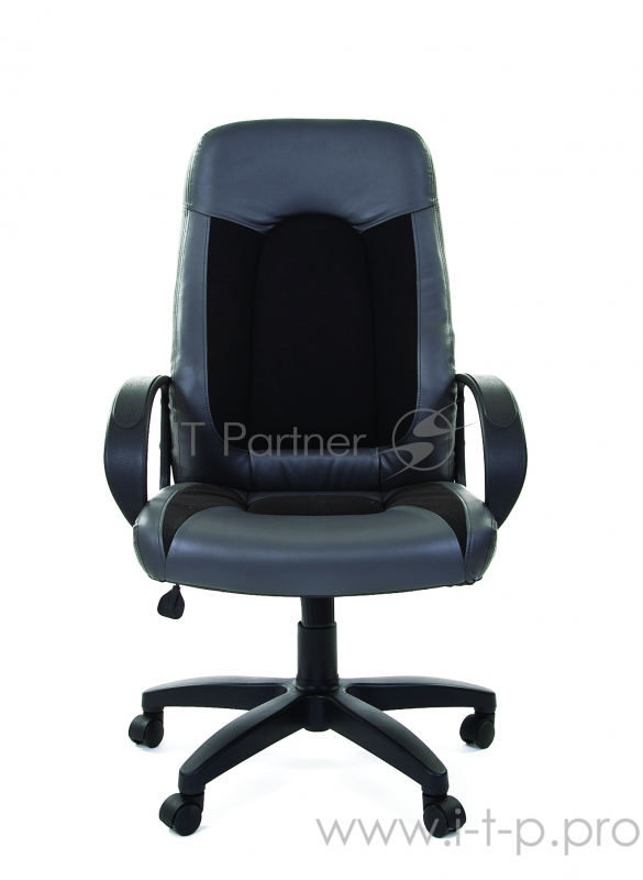 Chairman 429 серо-чёрное Офисное кресло (экокожа, акрил, пластик, газпатрон 3 кл, ролики, механизм качания)