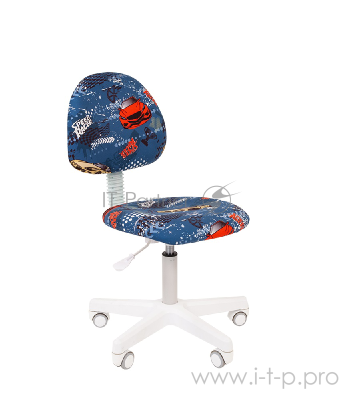 Chairman Kids 104 машинки кресло для детских комнат (велюр, белый пластик, газпатрон 3 кл)