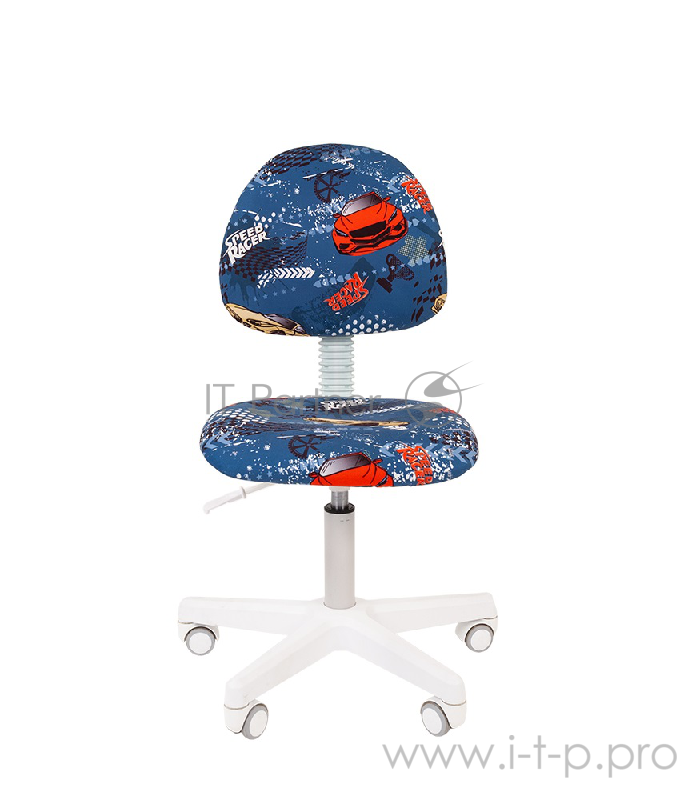 Chairman Kids 104 машинки кресло для детских комнат (велюр, белый пластик, газпатрон 3 кл)