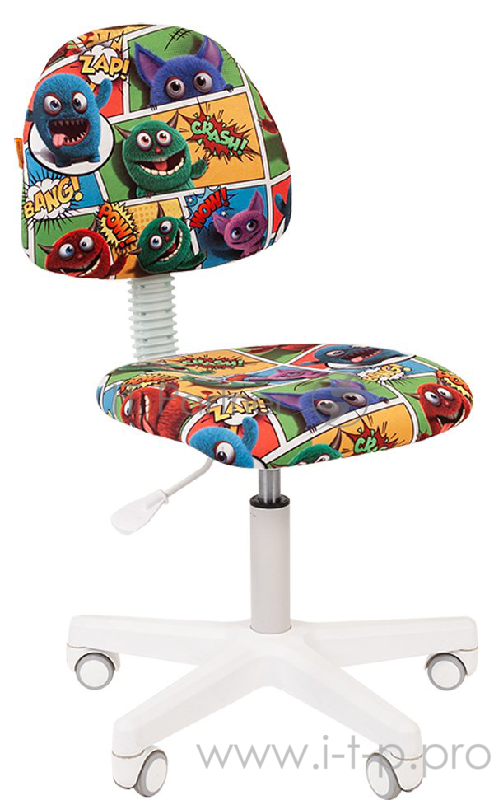 Chairman Kids 104 монстры кресло для детских комнат (велюр, белый пластик, газпатрон 3 кл)