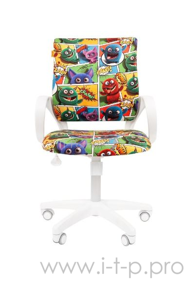 Chairman Kids 103 монстры кресло для детских комнат (велюр, подлокотники, белый пластик, газпатрон 3 кл)