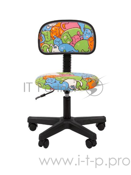 Chairman Kids 101 котики кресло для детских комнат (велюр, чёрный пластик, газпатрон 3 кл)