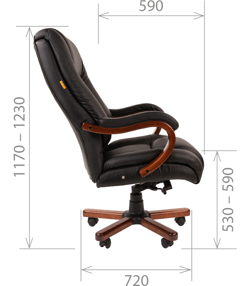Офисное кресло Chairman 503 (натуральная кожа, дерево, газпатрон 4 кл, ролики BIFMA 5,1, механизм качания)