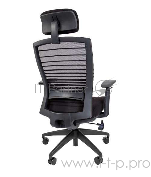 Chairman 285 N чёрное офисное кресло (нейлон, сетчатый акрил, пластик, газпатрон 3 кл, ролики, механизм качания)