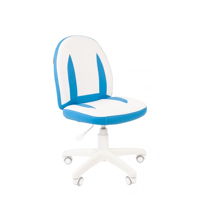 Кресло Chairman Kids 122 бело-голубое кресло для детских комнат (экокожа,белый пластик, газпатрон 3 кл)