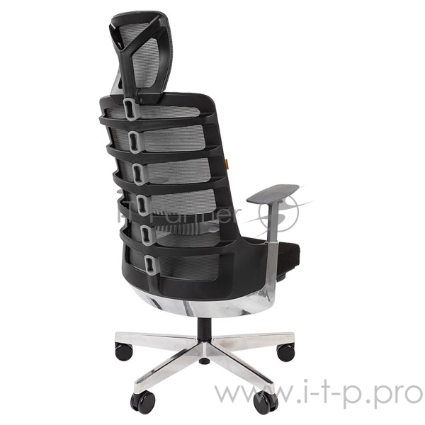 Chairman SPINELLY чёрно-серое Офисное кресло (ткань, сетчатый акрил, пластик/металл, газпатрон 4 кл, ролики, механизм качания)