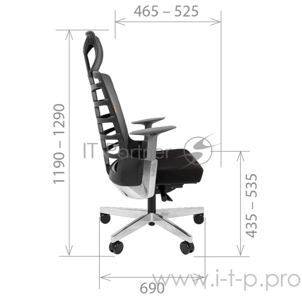 Chairman SPINELLY чёрно-серое Офисное кресло (ткань, сетчатый акрил, пластик/металл, газпатрон 4 кл, ролики, механизм качания)