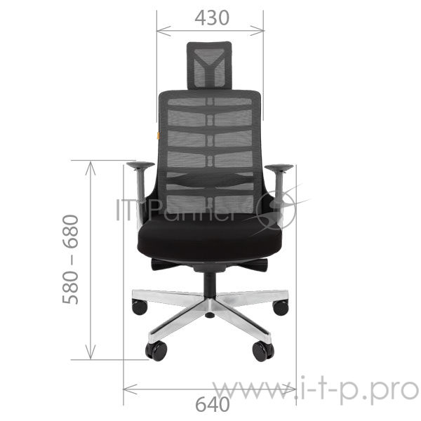 Chairman SPINELLY чёрно-серое Офисное кресло (ткань, сетчатый акрил, пластик/металл, газпатрон 4 кл, ролики, механизм качания)