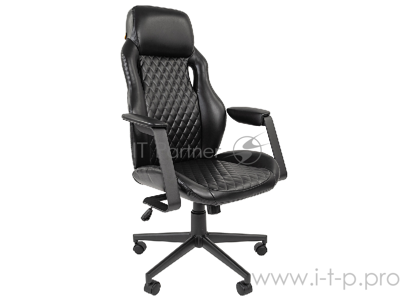 Офисное кресло Chairman 720 чёрное (экокожа, металл, газпатрон 3 кл, ролики, механизм качания)