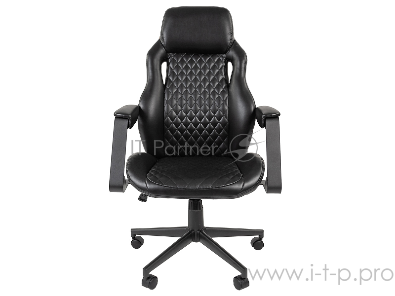 Офисное кресло Chairman 720 чёрное (экокожа, металл, газпатрон 3 кл, ролики, механизм качания)