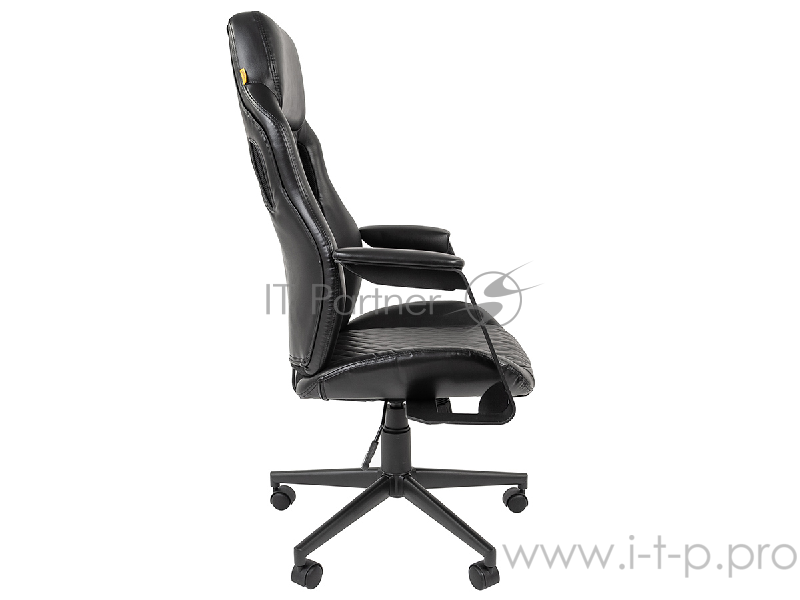 Офисное кресло Chairman 720 чёрное (экокожа, металл, газпатрон 3 кл, ролики, механизм качания)